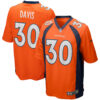 Terrell Davis Denver Broncos Orange Jersey - All Stitched