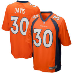 Terrell Davis Denver Broncos Orange Jersey - All Stitched