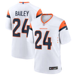 Champ Bailey Denver Broncos White Away Game Jersey - All Stitched