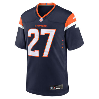 Alternative view of Steve Atwater Denver Broncos Navy Alternate Game Jersey - All Stitched