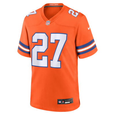 Alternative view of Steve Atwater Denver Broncos Orange Mile High Collection 1977 Throwback Game Jersey - All Stitched