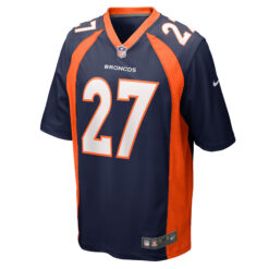 Alternative view of Steve Atwater Denver Broncos Navy Jersey - All Stitched