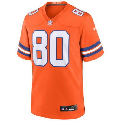 Alternative view of Rod Smith Denver Broncos Orange Mile High Collection 1977 Throwback Game Jersey - All Stitched