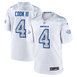 James Cook III Buffalo Bills White 2025 Rivalries Collection Game Jersey - All Stitched
