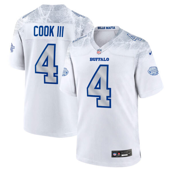 James Cook III Buffalo Bills White 2025 Rivalries Collection Game Jersey - All Stitched