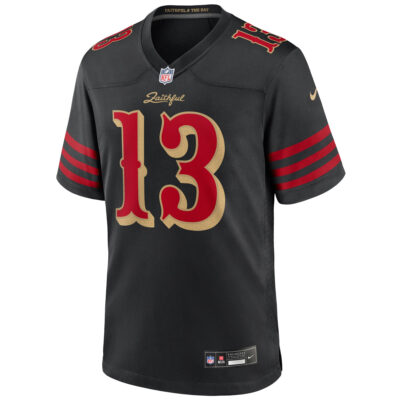 Alternative view of Brock Purdy San Francisco 49ers Black 2025 Rivalries Collection Game Jersey - All Stitched