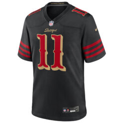 Alternative view of Brandon Aiyuk San Francisco 49ers Black 2025 Rivalries Collection Game Jersey - All Stitched