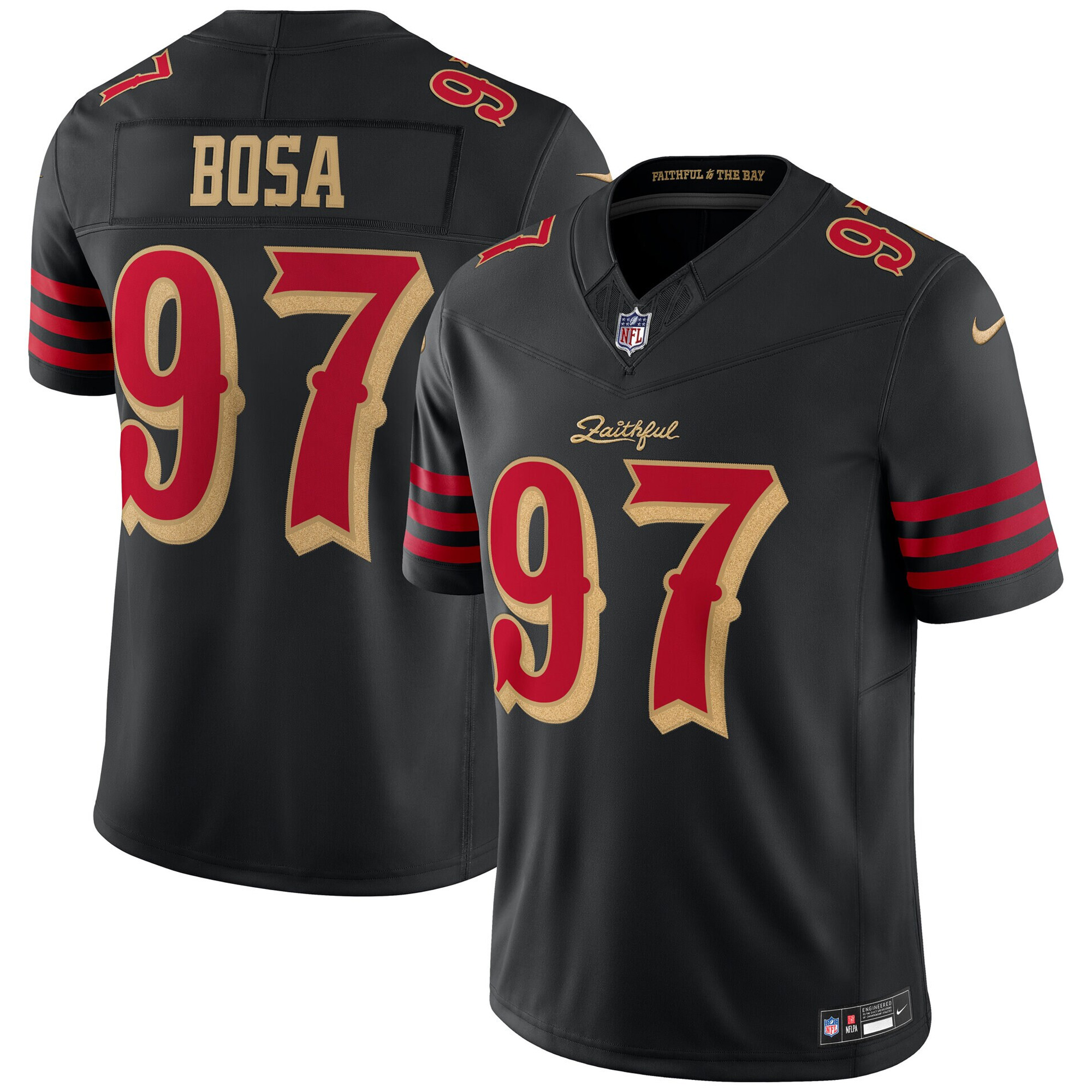 Nick Bosa San Francisco 49ers Black 2025 Rivalries Collection Limited Jersey - All Stitched