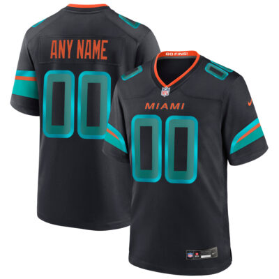 Custom Miami Dolphins Pitch Blue 2025 Rivalries Collection Game Jersey - All Stitched
