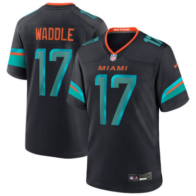 Jaylen Waddle Miami Dolphins Pitch Blue 2025 Rivalries Collection Game Jersey - All Stitched