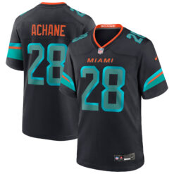 De'von Achane Miami Dolphins Pitch Blue 2025 Rivalries Collection Game Jersey - All Stitched