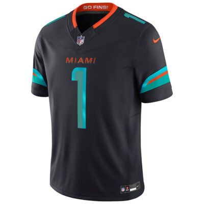 Alternative view of Tua Tagovailoa Miami Dolphins Pitch Blue 2025 Rivalries Collection Limited Jersey - All Stitched