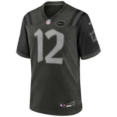 Alternative view of Joe Namath New York Jets Gotham Green 2025 Rivalries Collection Game Jersey - All Stitched