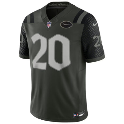 Alternative view of Breece Hall New York Jets Gotham Green 2025 Rivalries Collection Limited Jersey - All Stitched