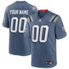 Custom New England Patriots Storm Blue 2025 Rivalries Collection Game Jersey - All Stitched