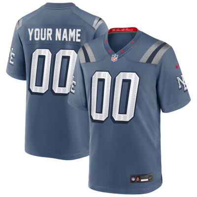 Custom New England Patriots Storm Blue 2025 Rivalries Collection Game Jersey - All Stitched
