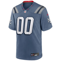 Alternative view of Custom New England Patriots Storm Blue 2025 Rivalries Collection Game Jersey - All Stitched
