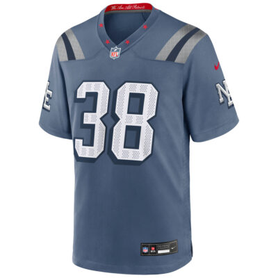 Alternative view of Rhamondre Stevenson New England Patriots Storm Blue 2025 Rivalries Collection Game Jersey - All Stitched