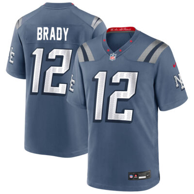Tom Brady New England Patriots Storm Blue 2025 Rivalries Collection Game Jersey - All Stitched