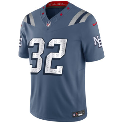 Alternative view of TreVeyon Henderson New England Patriots Storm Blue 2025 Rivalries Collection Limited Jersey - All Stitched