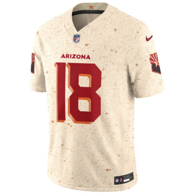 Alternative view of Marvin Harrison Jr Arizona Cardinals Natural 2025 Rivalries Collection Limited Jersey - All Stitched