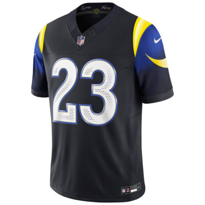 Alternative view of Kyren Williams Los Angeles Rams Midnight Blue 2025 Rivalries Collection Limited Jersey - All Stitched