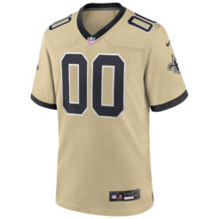 Alternative view of Custom New Orleans Saints Gold 2025 Rivalries Collection Game Jersey - All Stitched