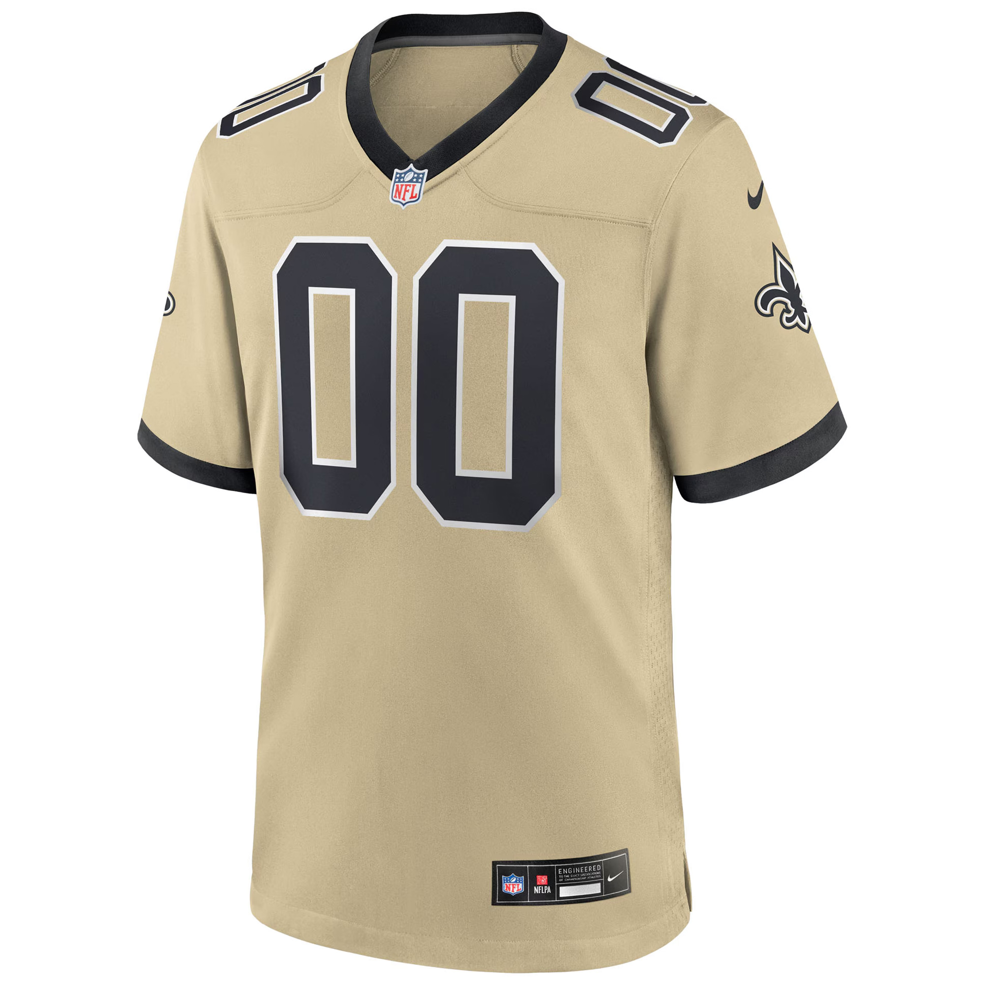 Custom New Orleans Saints Gold 2025 Rivalries Collection Game Jersey - All Stitched - Image 2