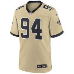Alternative view of Cameron Jordan New Orleans Saints Gold 2025 Rivalries Collection Game Jersey - All Stitched