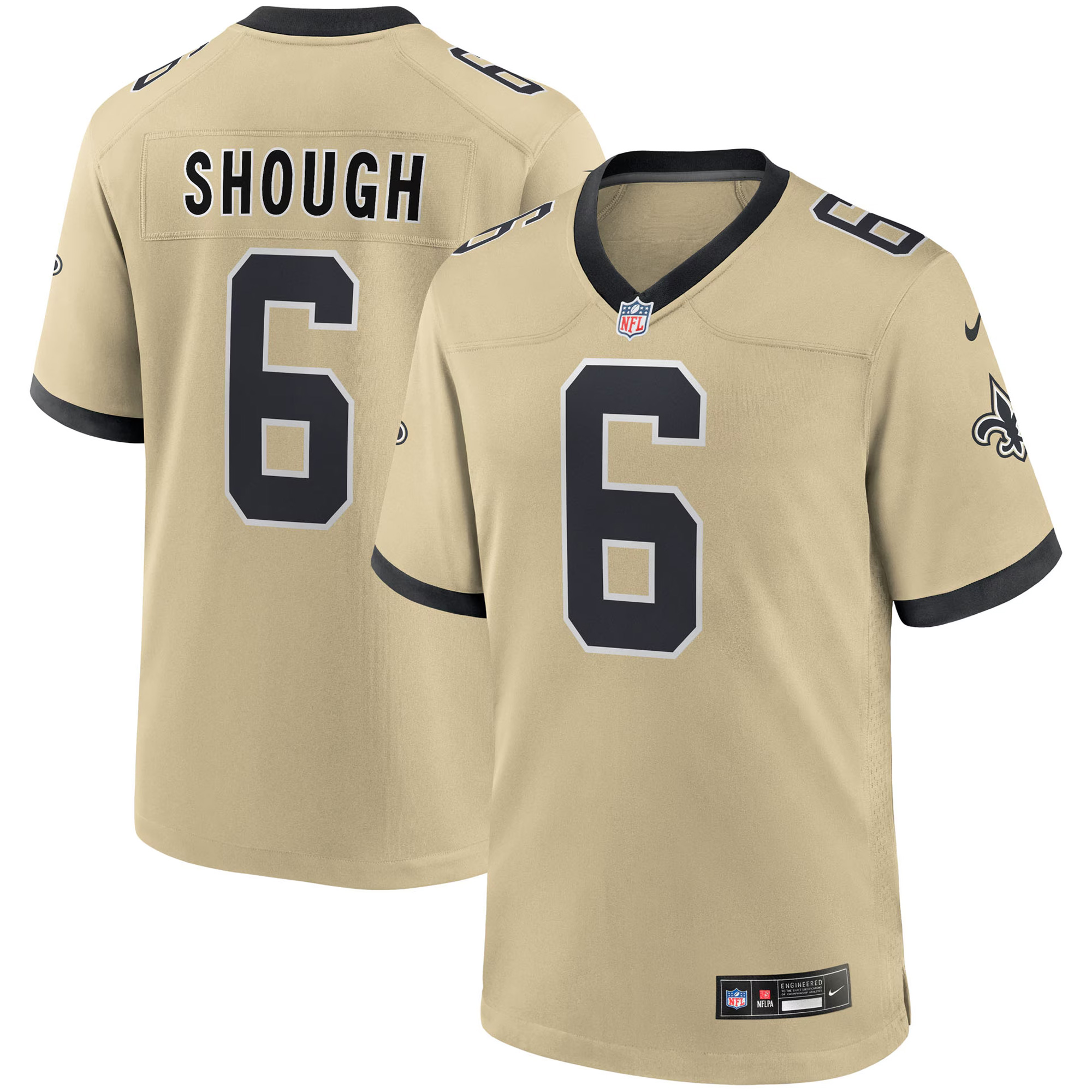 Tyler Shough New Orleans Saints Gold 2025 Rivalries Collection Game Jersey - All Stitched