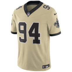 Alternative view of Cameron Jordan New Orleans Saints Gold 2025 Rivalries Collection Limited Jersey - All Stitched