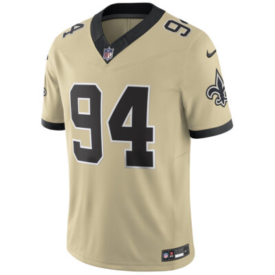 Alternative view of Cameron Jordan New Orleans Saints Gold 2025 Rivalries Collection Limited Jersey - All Stitched