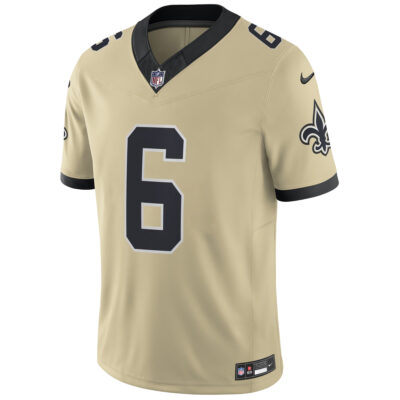 Alternative view of Tyler Shough New Orleans Saints Gold 2025 Rivalries Collection Limited Jersey - All Stitched