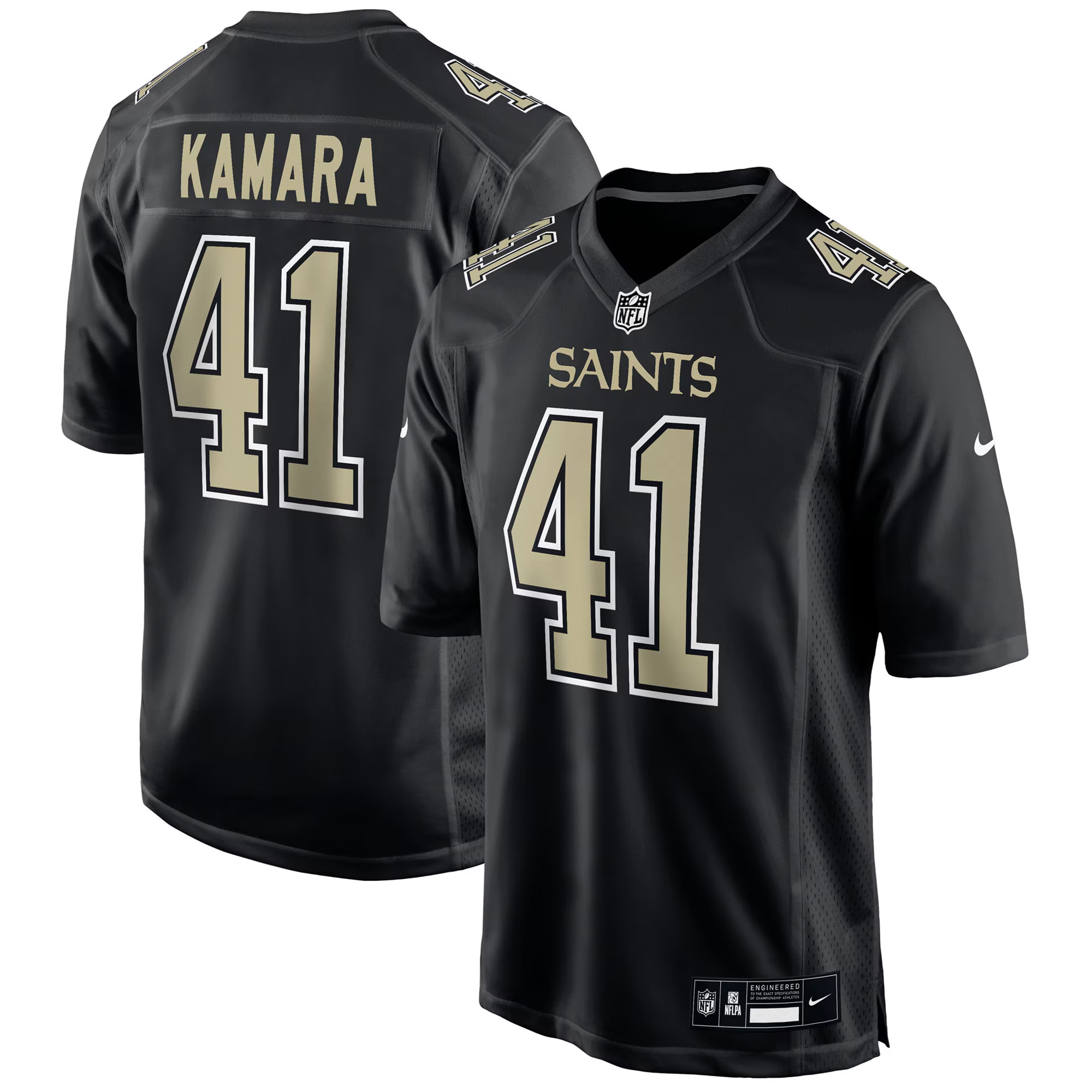 Alvin Kamara New Orleans Saints Black Fashion Game Jersey - All Stitched