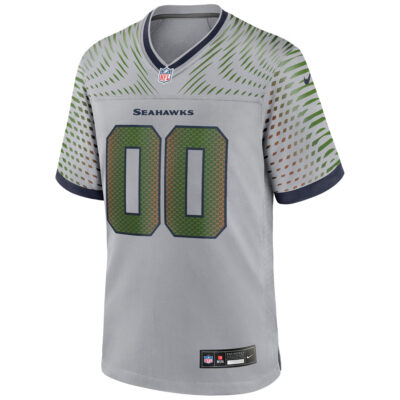 Alternative view of Custom Seattle Seahawks Wolf Grey 2025 Rivalries Collection Game Jersey - All Stitched