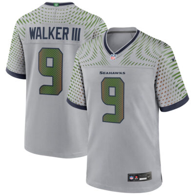Kenneth Walker III Seattle Seahawks Wolf Grey 2025 Rivalries Collection Game Jersey - All Stitched