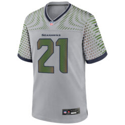 Alternative view of Devon Witherspoon Seattle Seahawks Wolf Grey 2025 Rivalries Collection Game Jersey - All Stitched