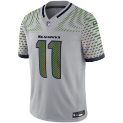 Alternative view of Jaxon Smith-Njigba Seattle Seahawks Wolf Grey 2025 Rivalries Collection Limited Jersey - All Stitched