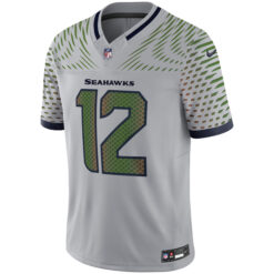 Alternative view of 12th Fan Seattle Seahawks Wolf Grey 2025 Rivalries Collection Limited Jersey - All Stitched