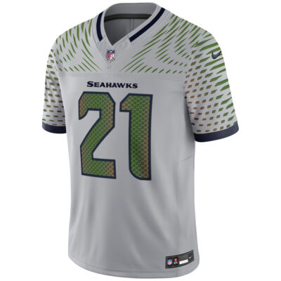 Alternative view of Devon Witherspoon Seattle Seahawks Wolf Grey 2025 Rivalries Collection Limited Jersey - All Stitched