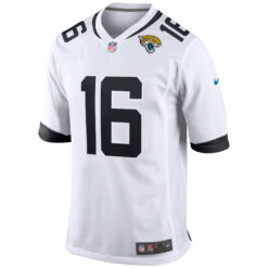 Alternative view of Trevor Lawrence Jacksonville Jaguars White Road Game Jersey - All Stitched