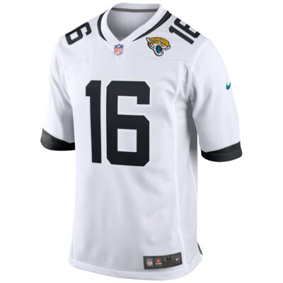 Alternative view of Trevor Lawrence Jacksonville Jaguars White Road Game Jersey - All Stitched