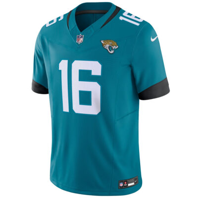 Alternative view of Trevor Lawrence Jacksonville Jaguars Teal Home Vapor F.U.S.E Limited Jersey - All Stitched