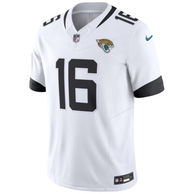 Alternative view of Trevor Lawrence Jacksonville Jaguars White Road Vapor F.U.S.E Limited Jersey - All Stitched