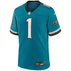 Alternative view of Travis Etienne Jacksonville Jaguars Teal Prowler Throwback Game Jersey - All Stitched