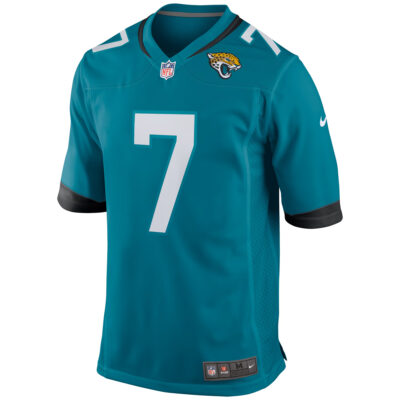 Alternative view of Brian Thomas Jr Jacksonville Jaguars Teal Home Game Jersey - All Stitched