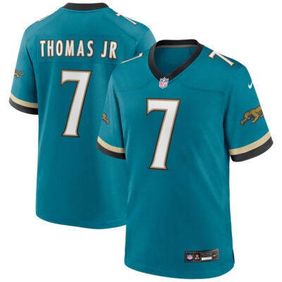 Brian Thomas Jr Jacksonville Jaguars Teal Prowler Throwback Game Jersey - All Stitched