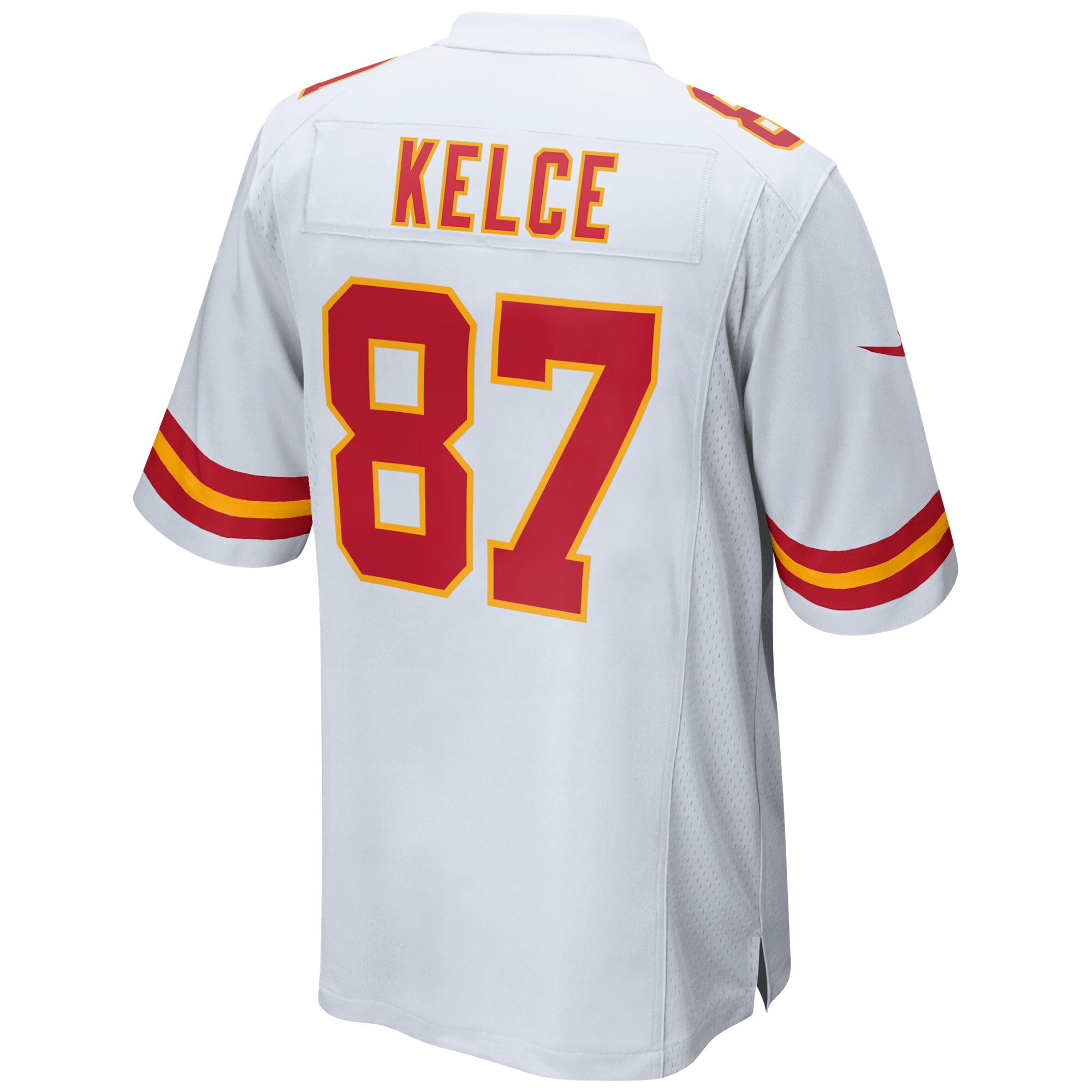 Travis Kelce Kansas City Chiefs White Road Game Jersey - All Stitched - Image 3