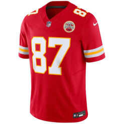 Alternative view of Travis Kelce Kansas City Chiefs Red Home Vapor F.U.S.E Limited Jersey - All Stitched