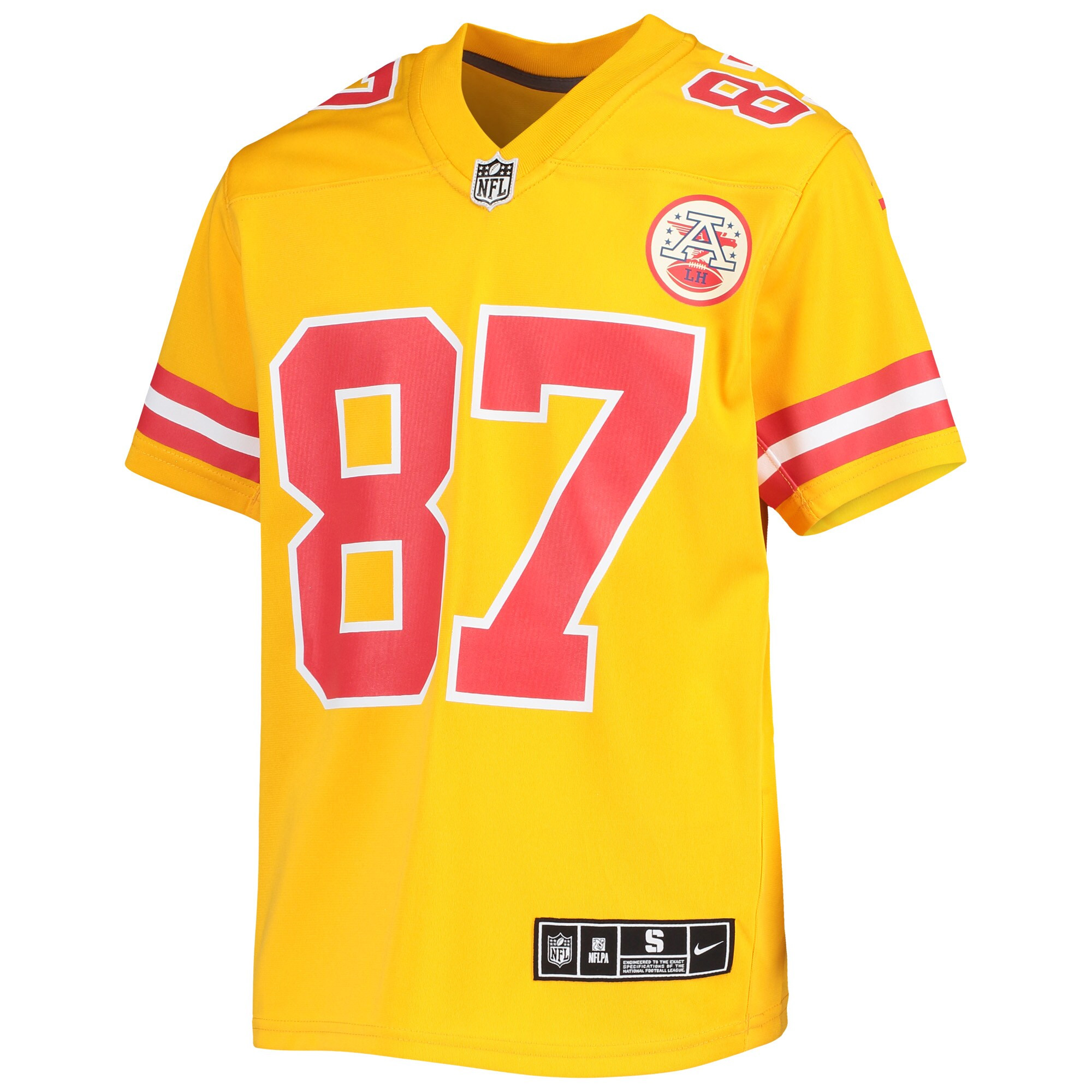 Travis Kelce Kansas City Chiefs Gold Inverter Game Jersey - All Stitched - Image 2